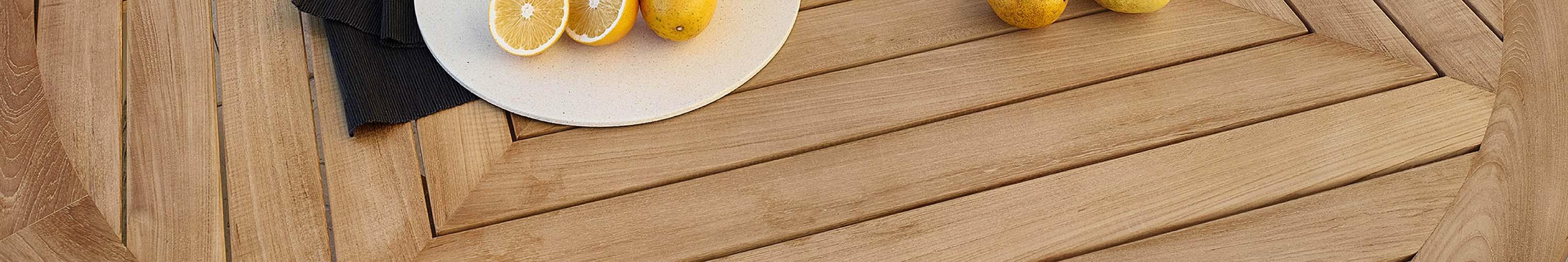 Outdoor wood dining table